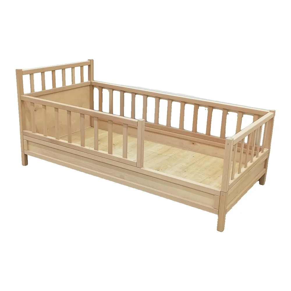 Doğal Kayın Dönüşebilir Montessori Karyola 80x180 cm